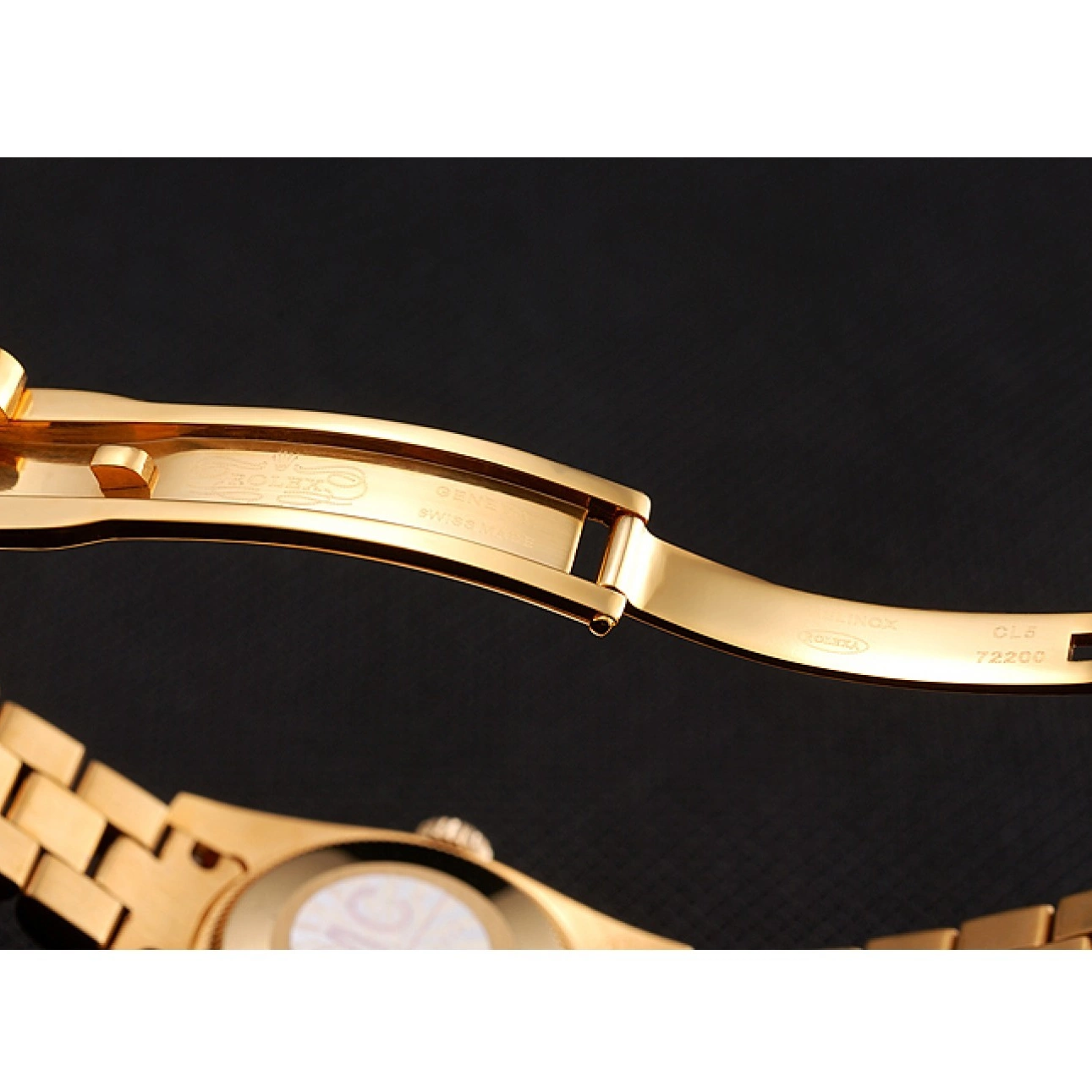 Rolex aaa copy Diamond 1453955 Diamond Bracelet Swiss DayJust Gold Pave Rolex Dial 0605